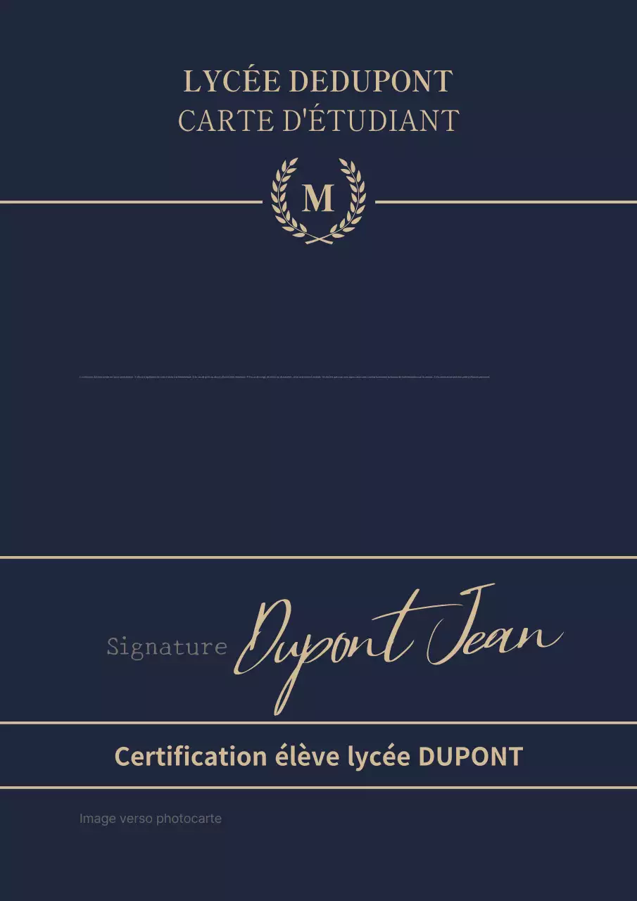 Carte de visite noire simple pour étudiant