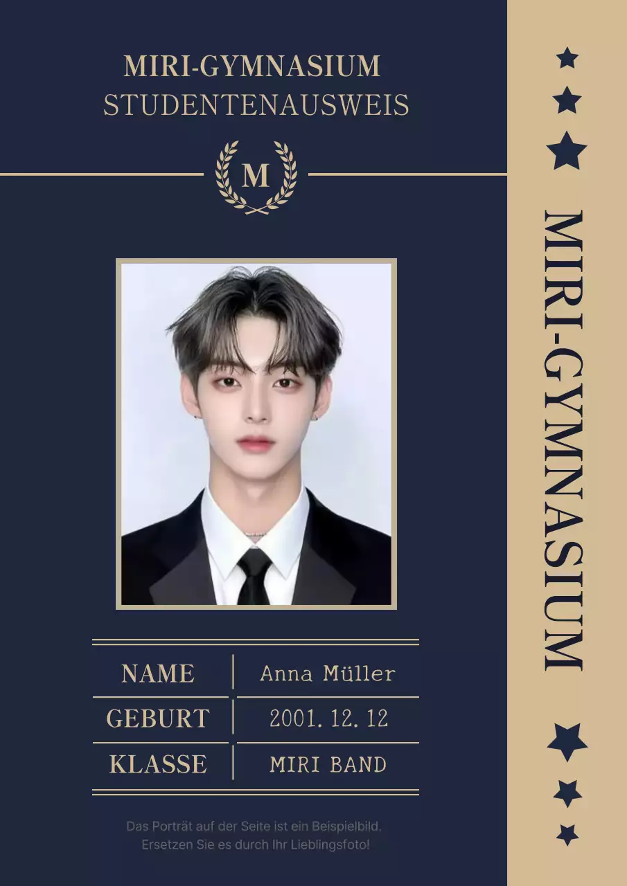 Schwarze einfache Studentenausweis-Visitenkarte