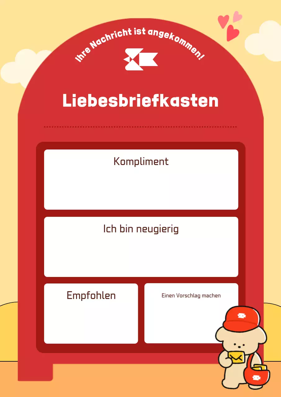 Roter süßer Briefkasten Vorschlagsbox