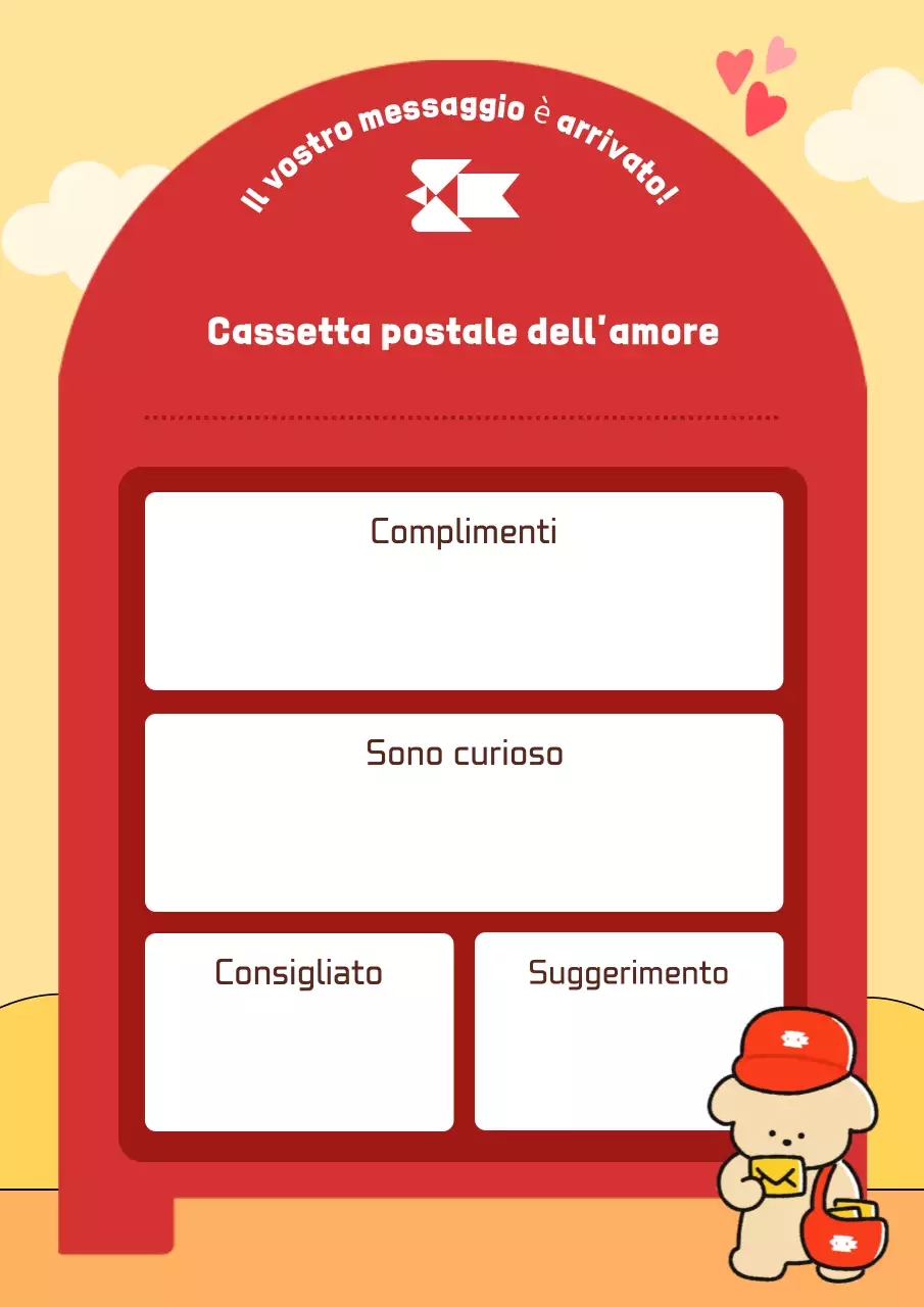 Cassetta dei suggerimenti rossa e carina