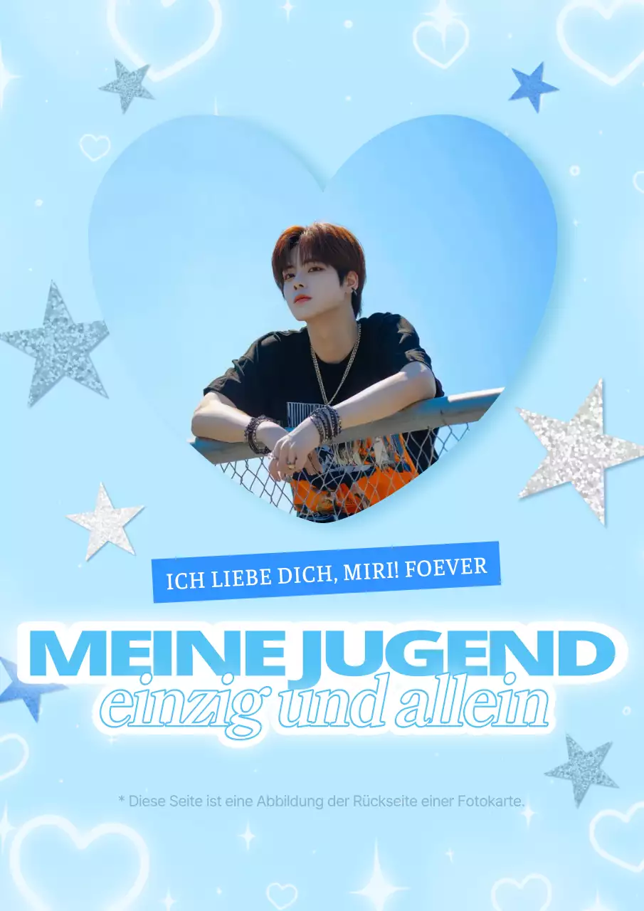 Hellblauer Pop-Jugend-Fotorahmen