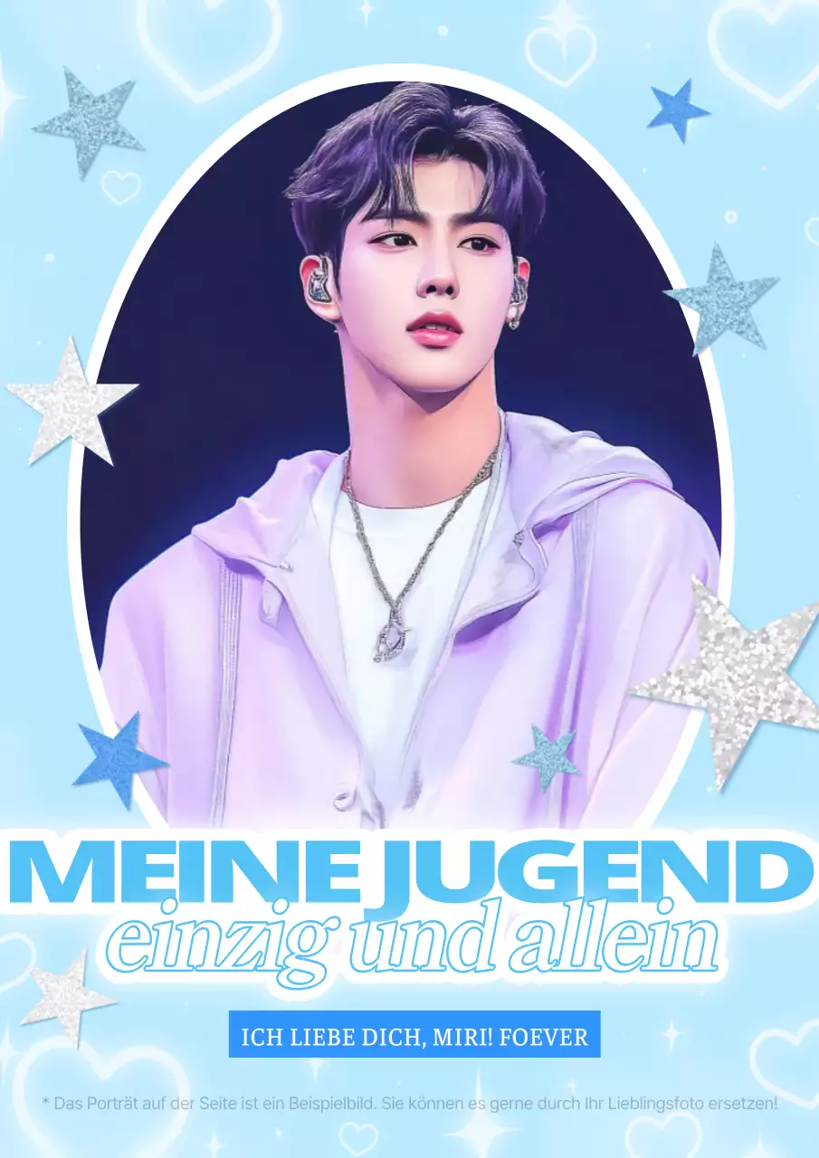 Hellblauer Pop-Jugend-Fotorahmen