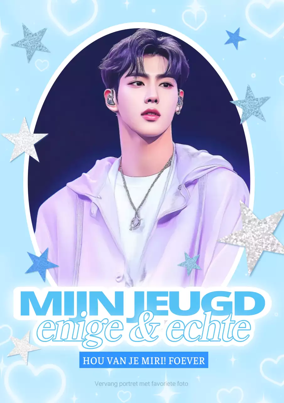 Lichtblauw pop jeugd fotolijstje