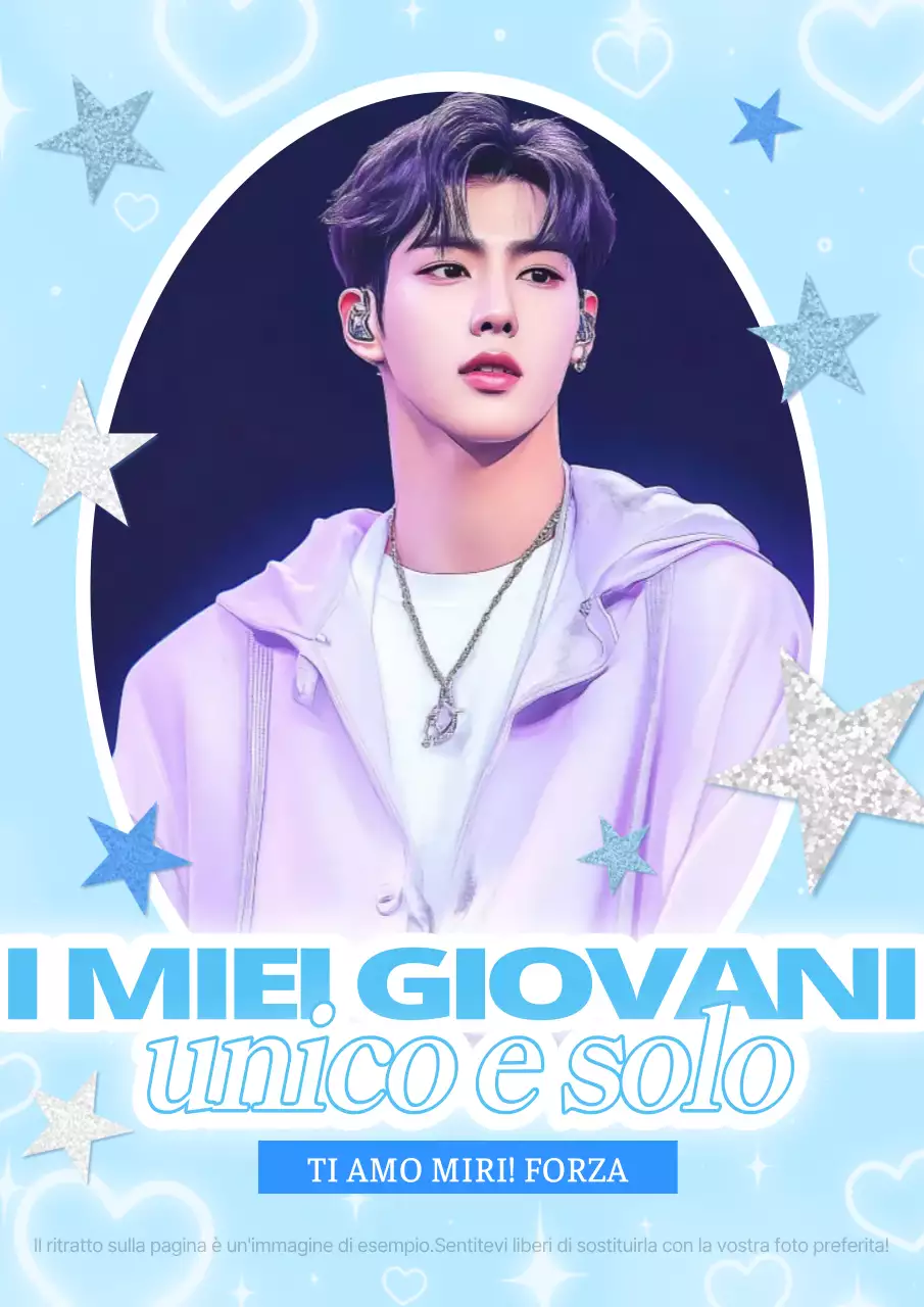 Fotogramma giovanile pop azzurro