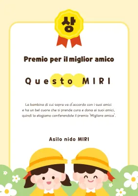Una simpatica lista di migliori amici prescolari gialli e chartreuse