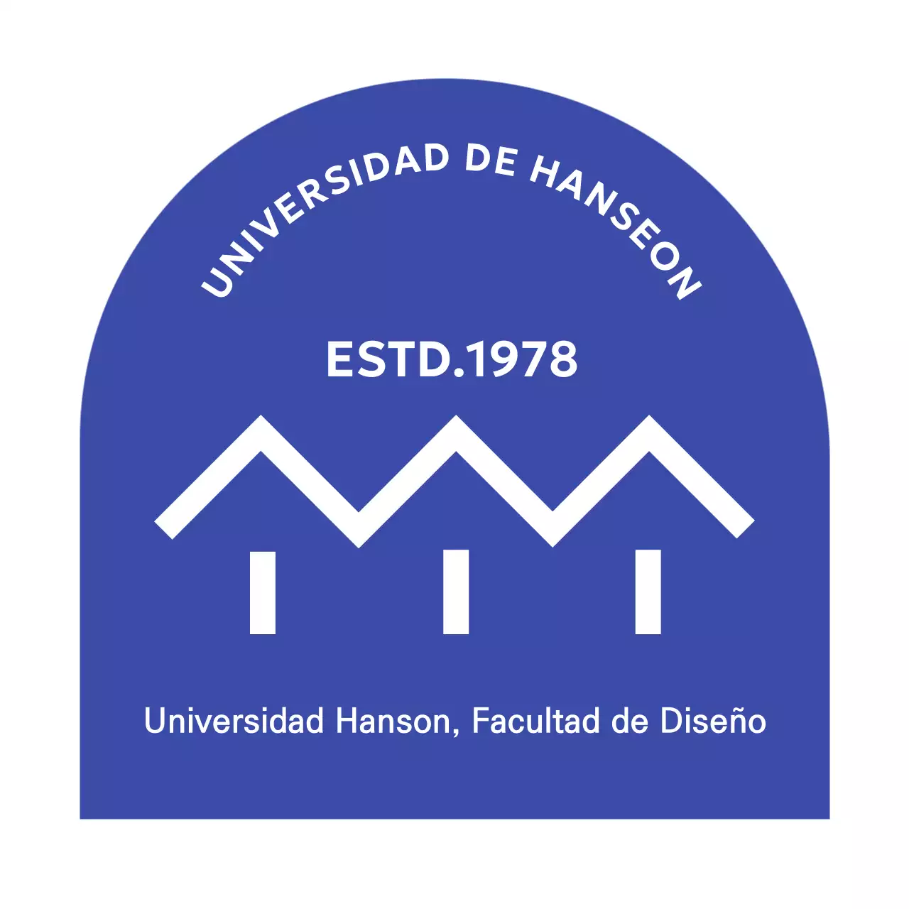 Logotipo universitario simple azul