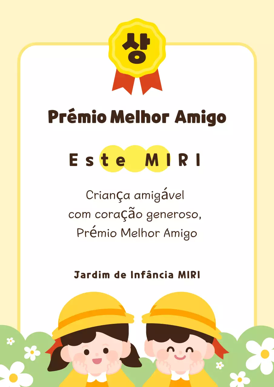 Uma lista de melhores amigos pré-escolares em amarelo e chartreuse