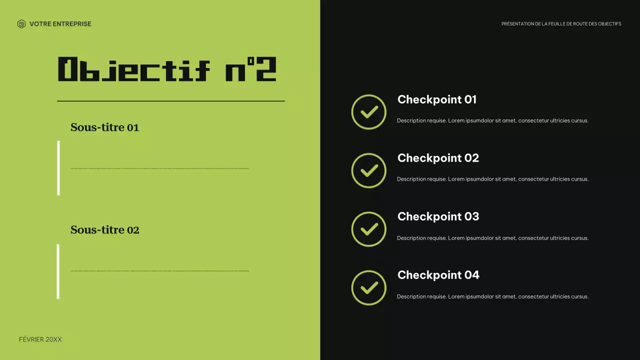 planificateur d'objectifs moderne noir vert