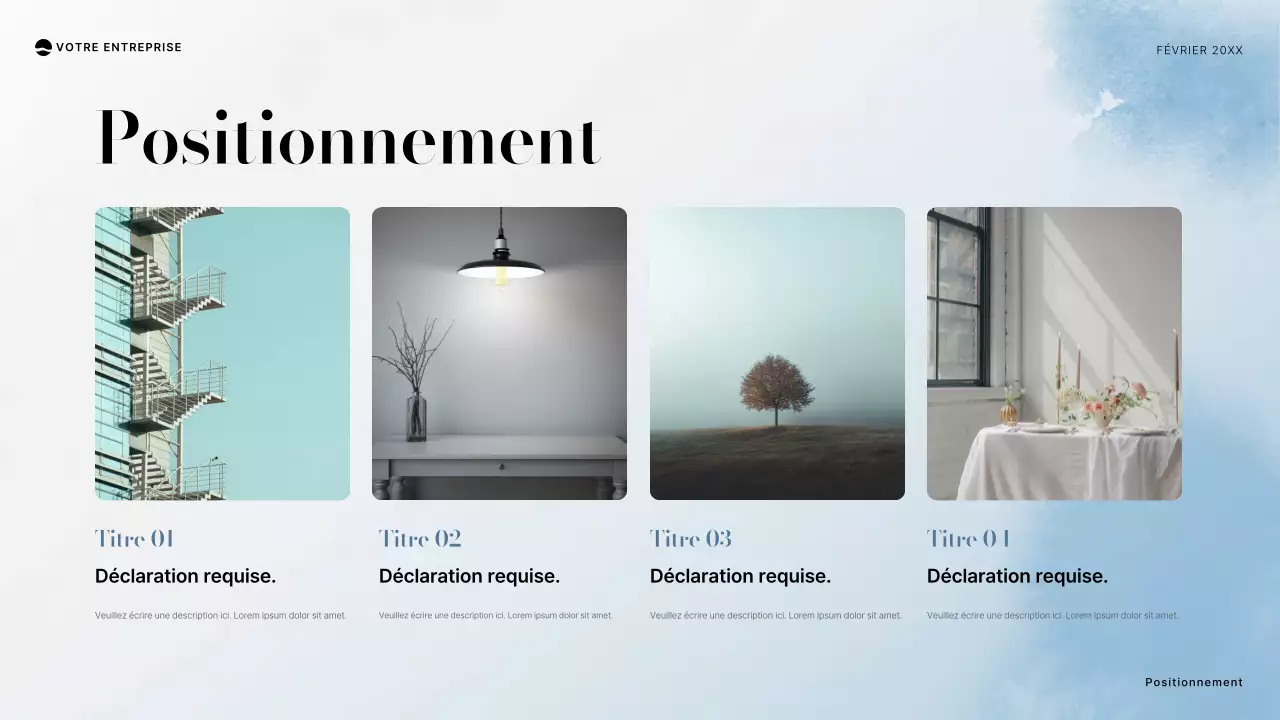 document de projet minimal bleu