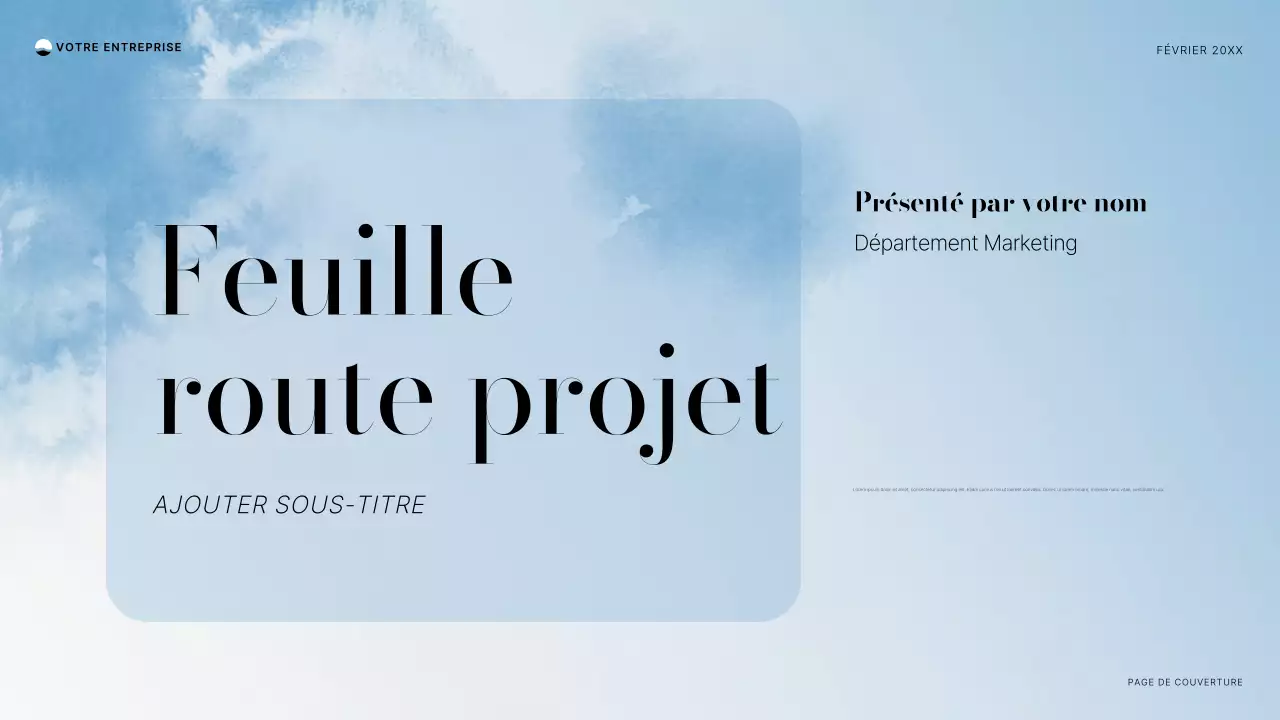 document de projet minimal bleu