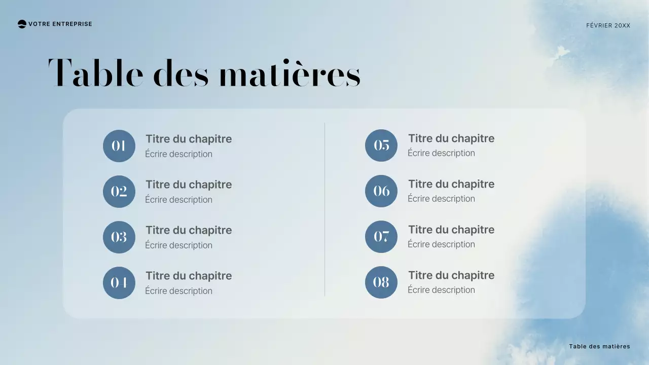 document de projet minimal bleu