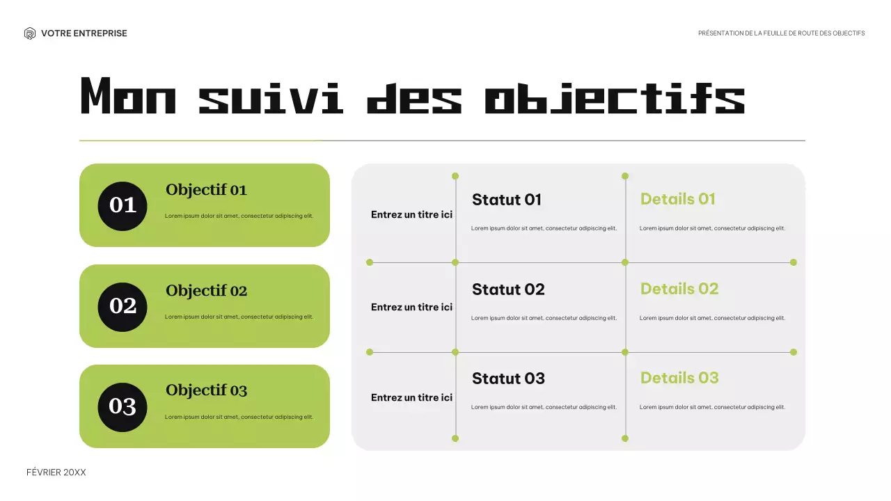 planificateur d'objectifs moderne noir vert