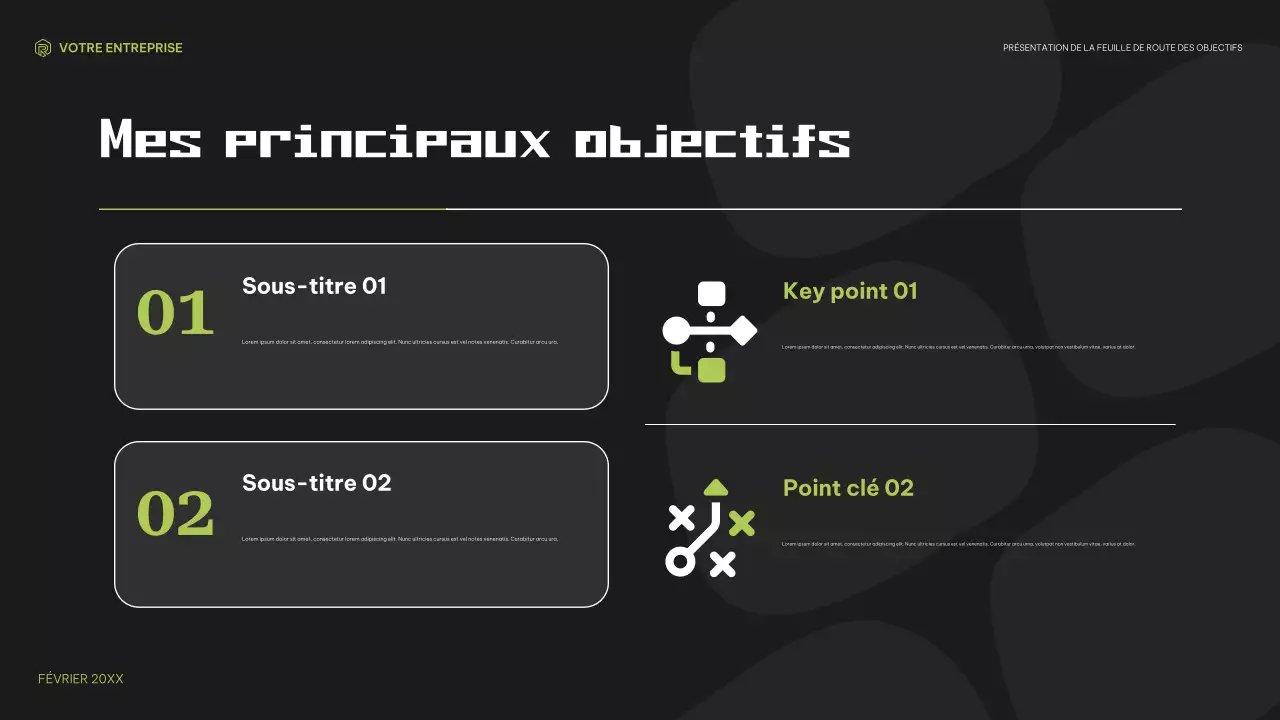 planificateur d'objectifs moderne noir vert