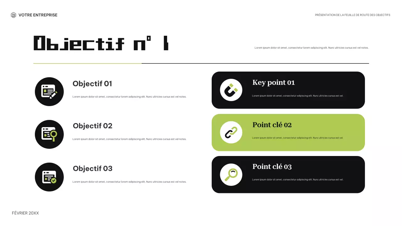 planificateur d'objectifs moderne noir vert