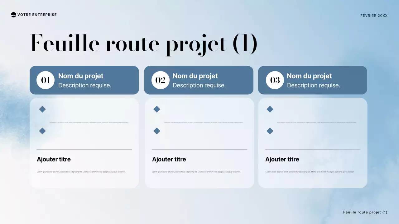 document de projet minimal bleu