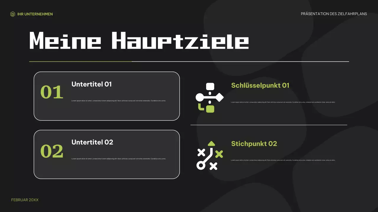 schwarz grün moderne Ziele Planer
