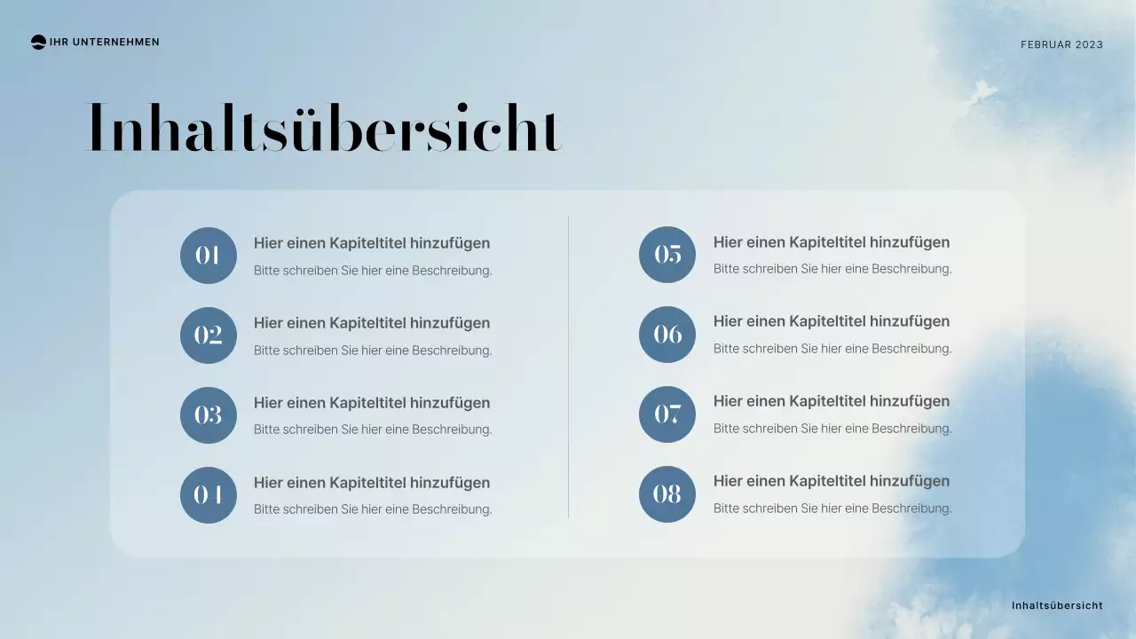 blue minimal Projektdokument