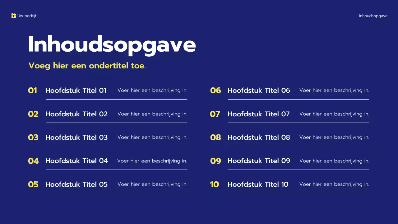 presentatie blauw modern project