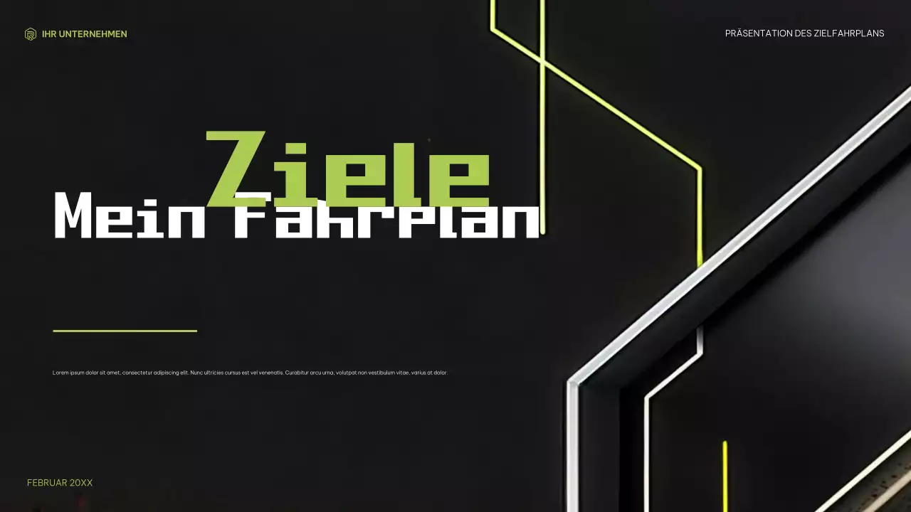 schwarz grün moderne Ziele Planer