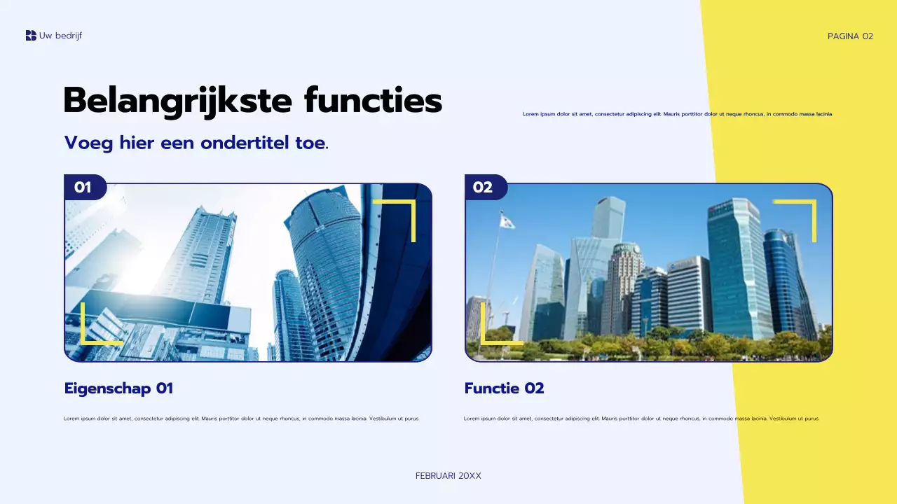 presentatie blauw modern project