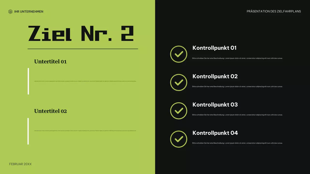 schwarz grün moderne Ziele Planer