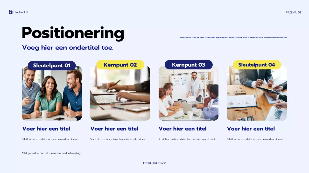 presentatie blauw modern project