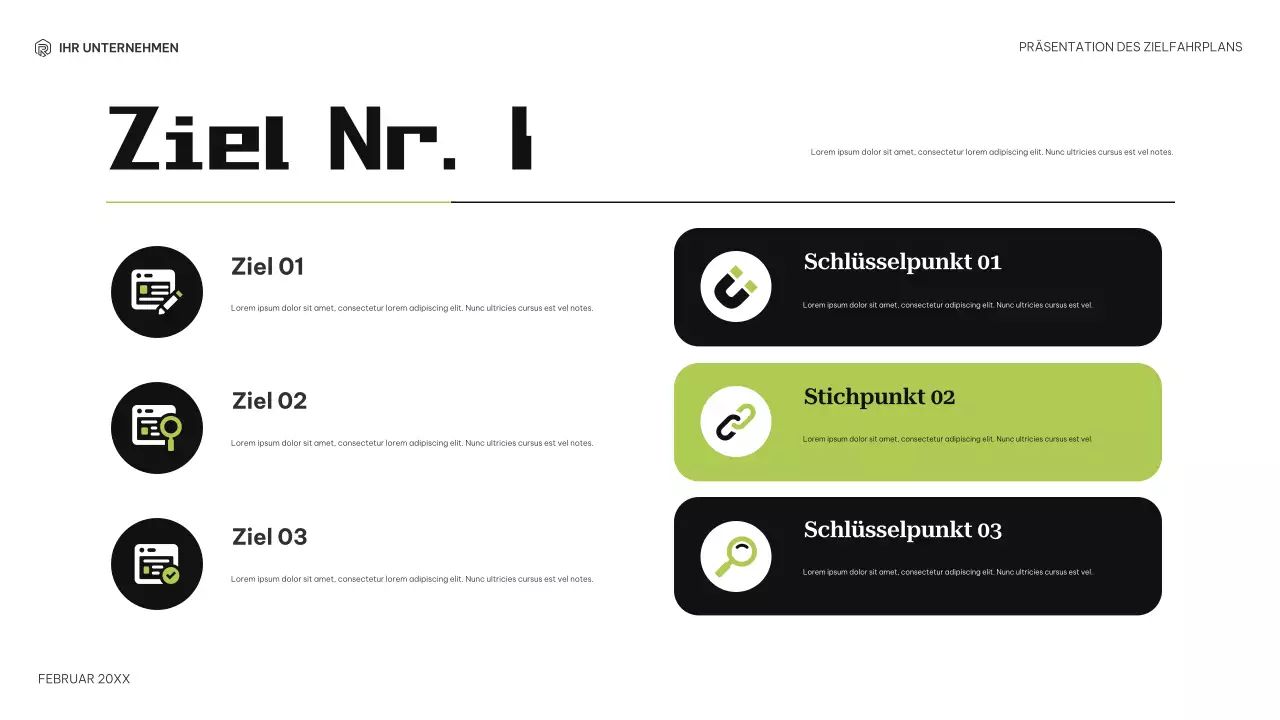 schwarz grün moderne Ziele Planer