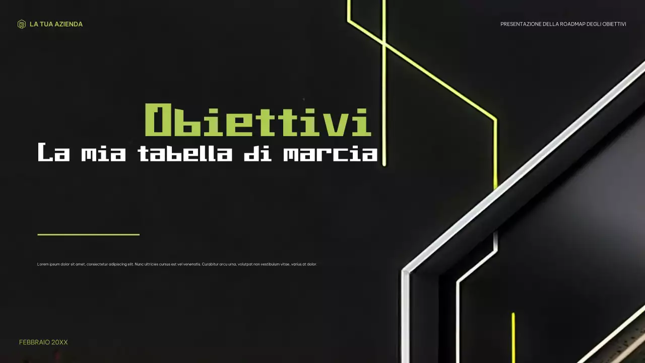 planner moderno nero verde per gli obiettivi