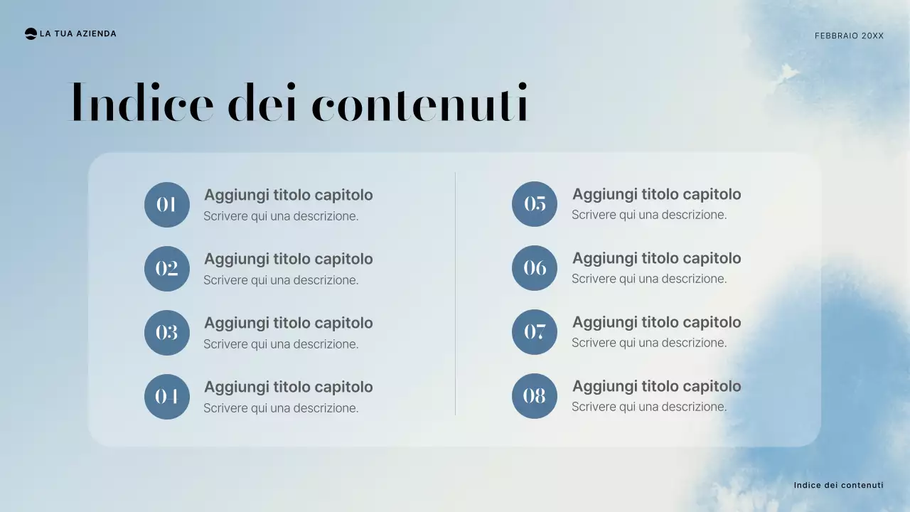 documento di progetto minimo blu