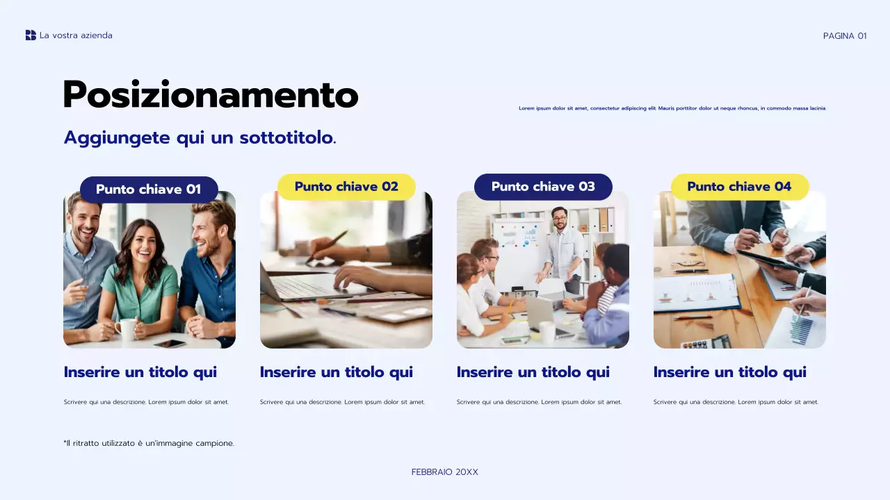 presentazione del progetto blu moderno