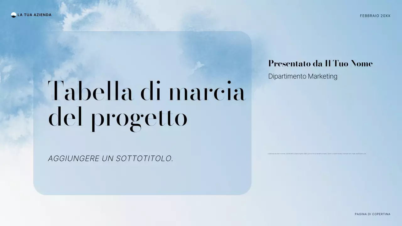 documento di progetto minimo blu