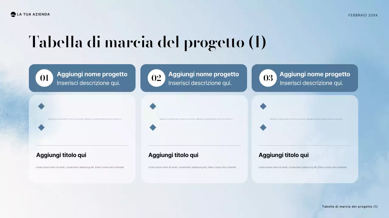 documento di progetto minimo blu