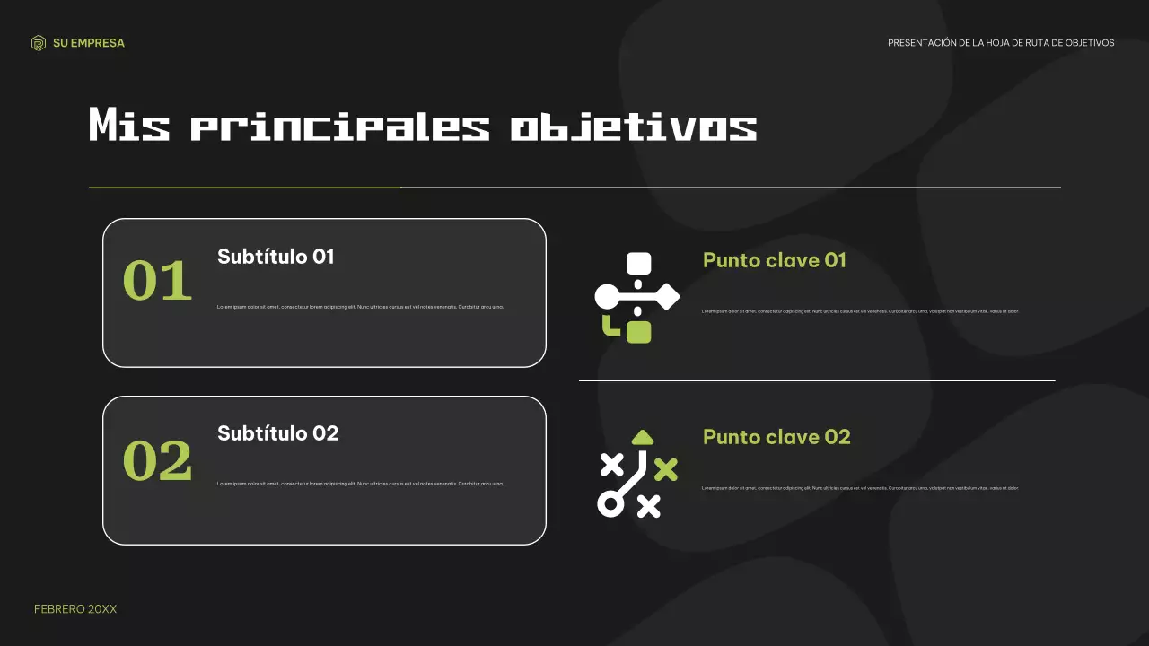 negro verde planificador de objetivos moderno