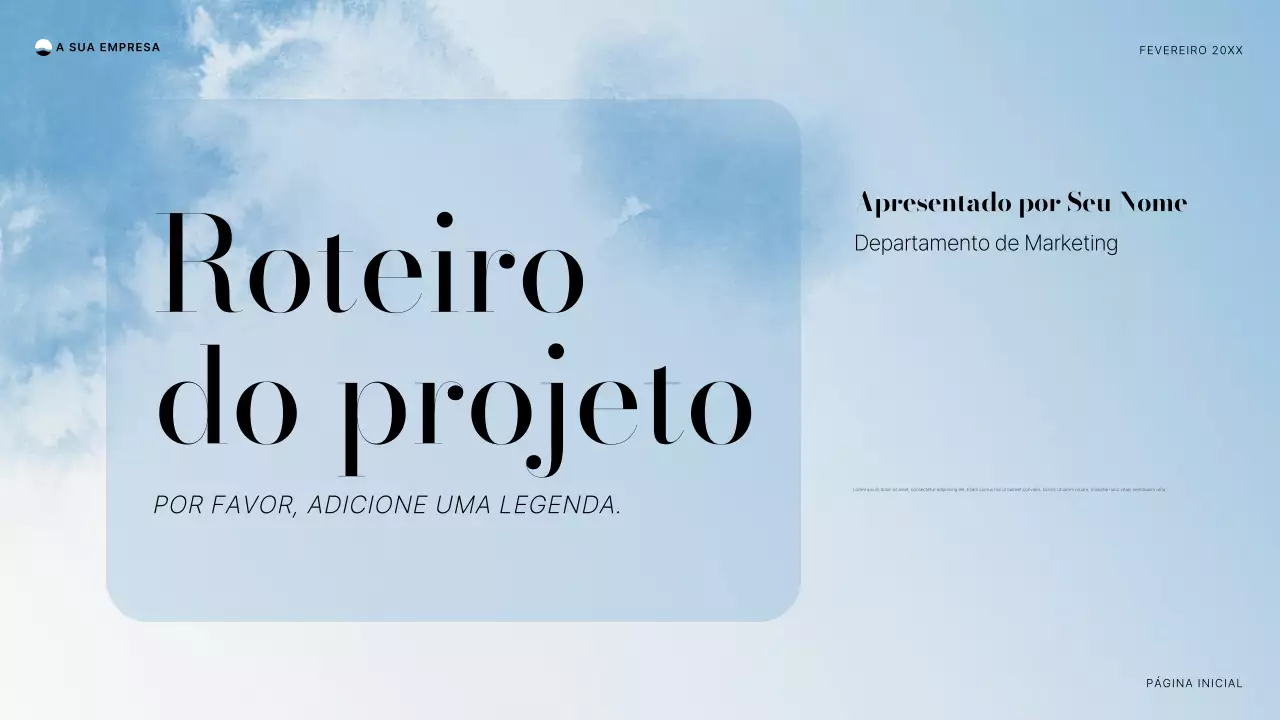 documento de projeto mínimo azul