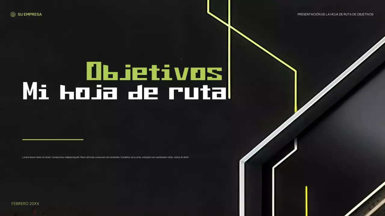 negro verde planificador de objetivos moderno