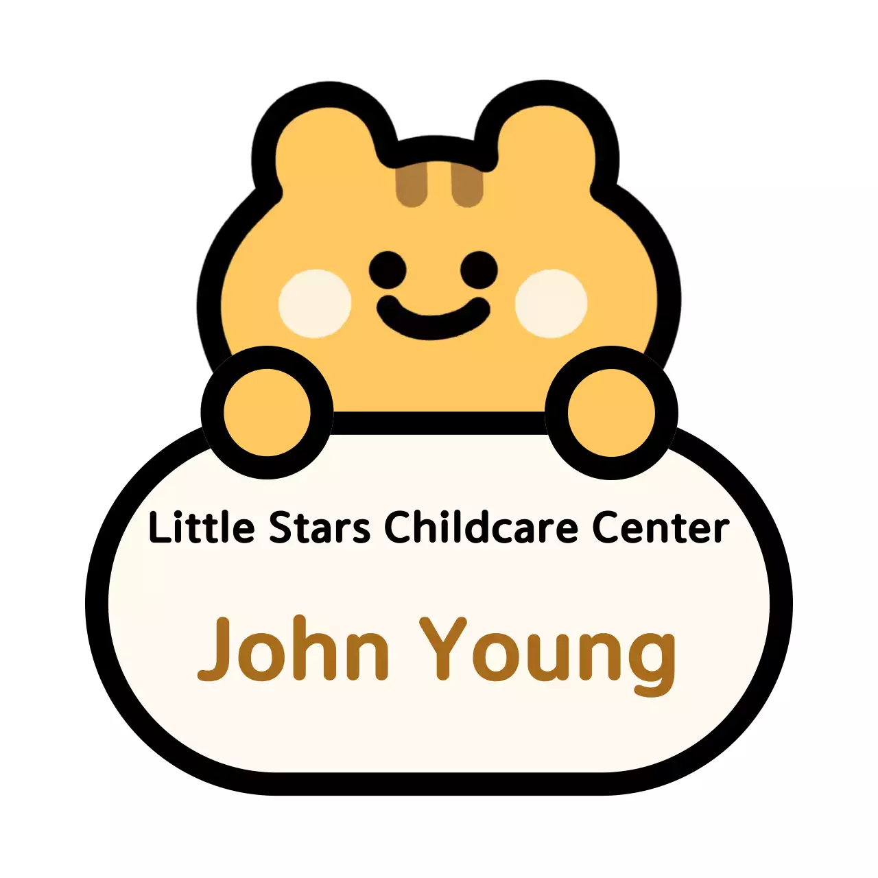 Logo tempat penitipan anak dengan ilustrasi hewan yang lucu