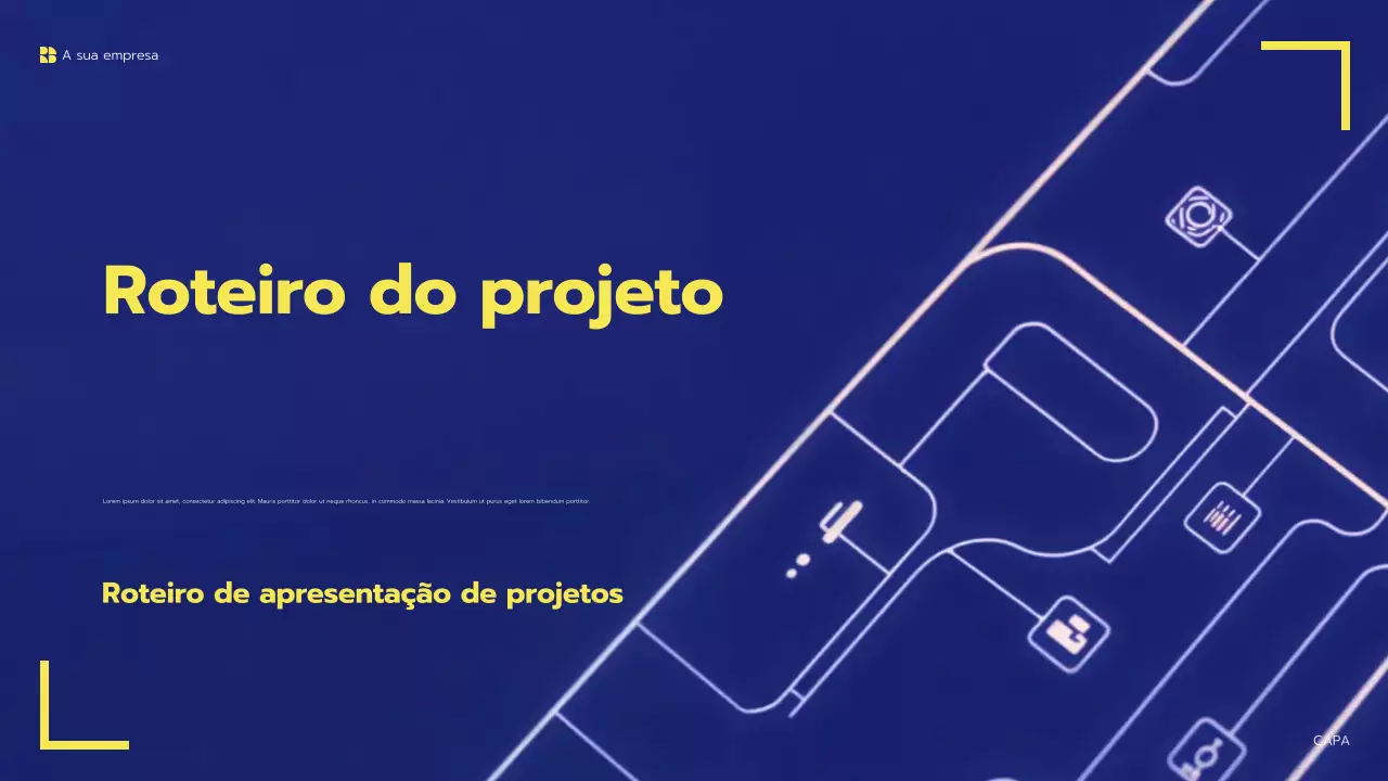 apresentação de projeto moderno azul