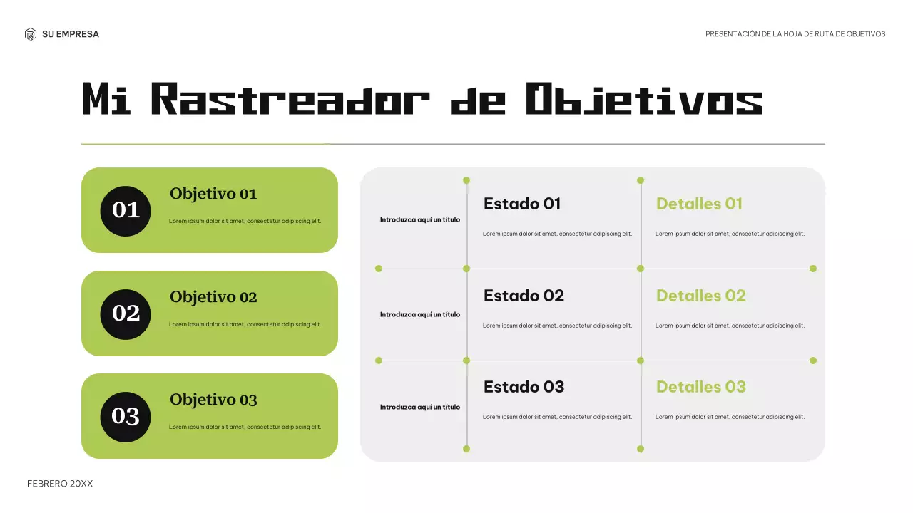negro verde planificador de objetivos moderno