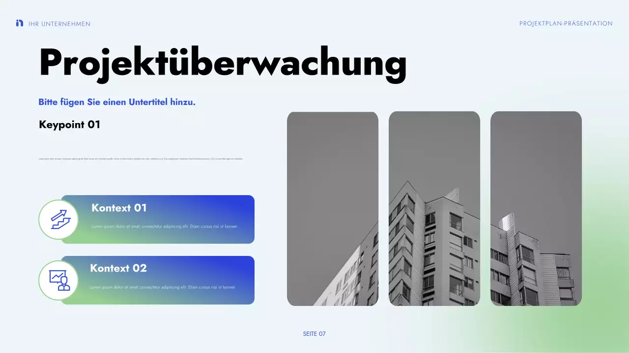 grün blau moderne Projektpräsentation