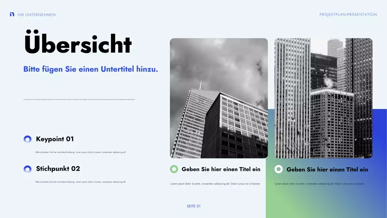 grün blau moderne Projektpräsentation