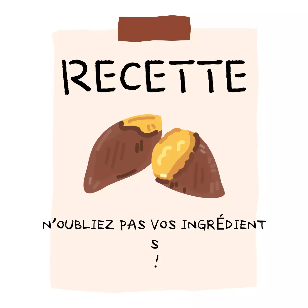 Beige Instructions de cuisson simples