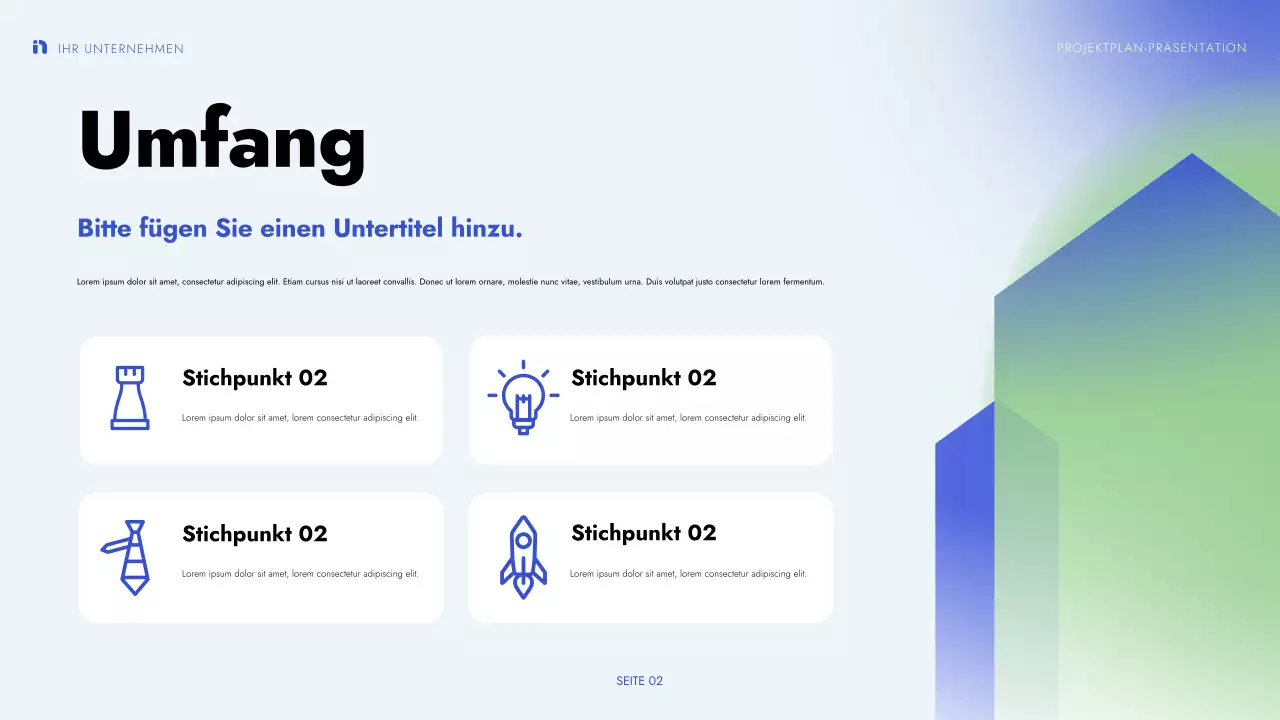 grün blau moderne Projektpräsentation