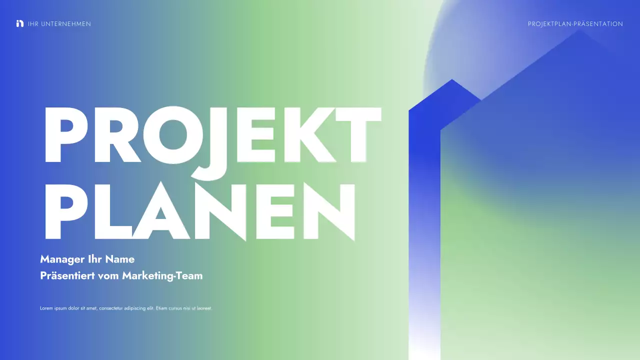 grün blau moderne Projektpräsentation