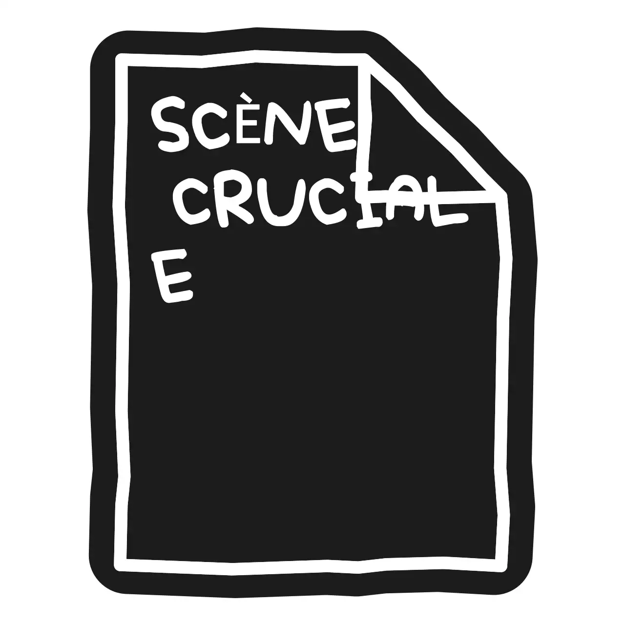 Une simple note avec un morceau de papier dessiné avec des lignes maladroites