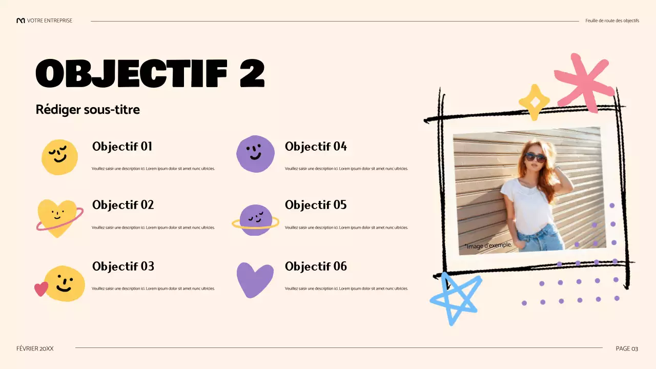 présentation de la feuille de route noire, mignonne et ludique