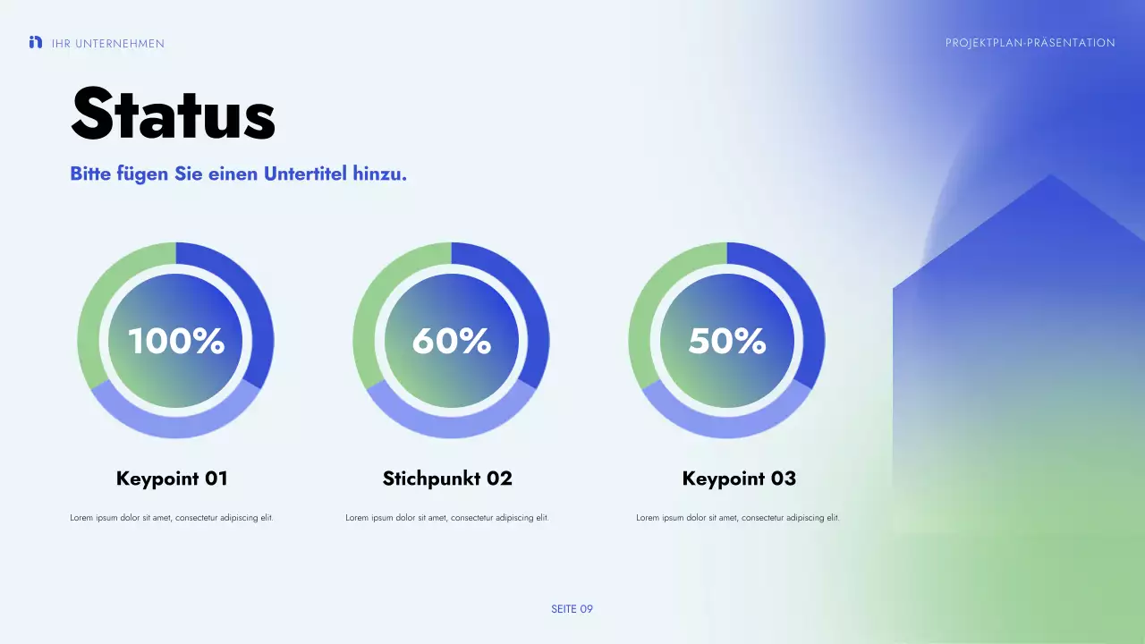 grün blau moderne Projektpräsentation