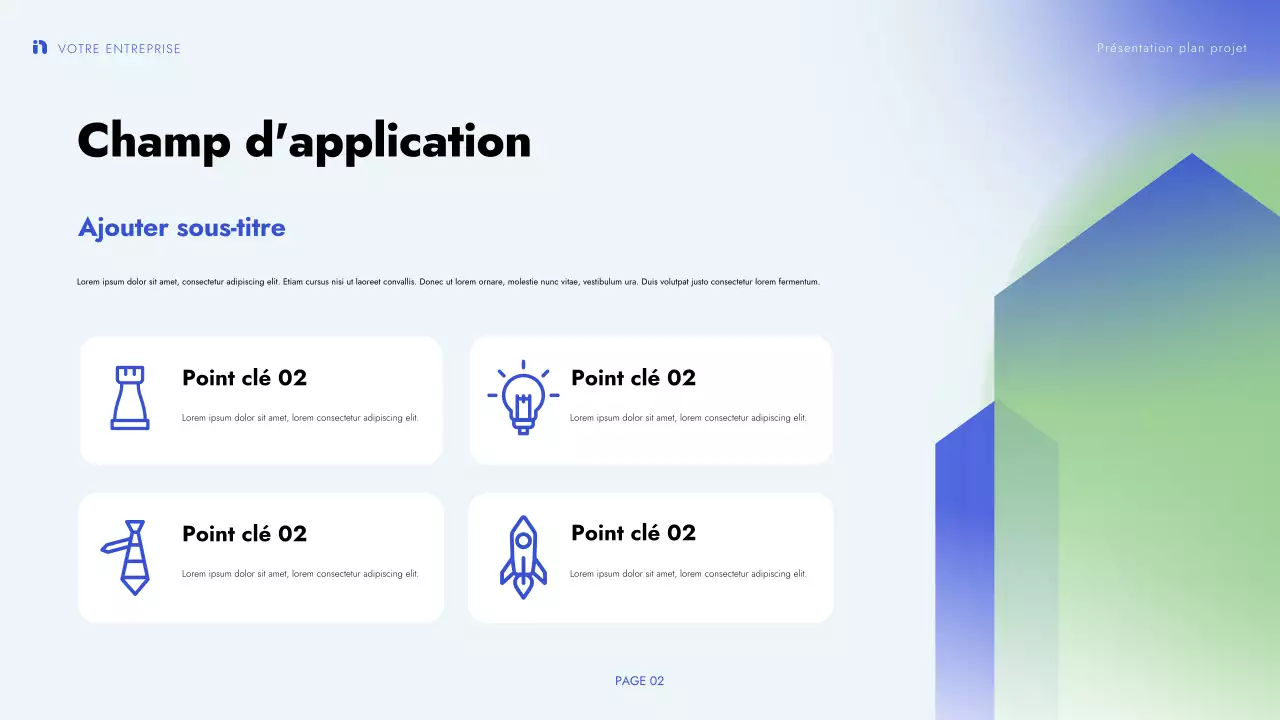 vert bleu moderne présentation de projet
