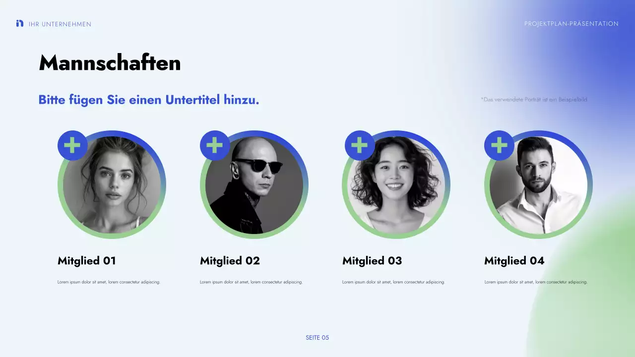 grün blau moderne Projektpräsentation