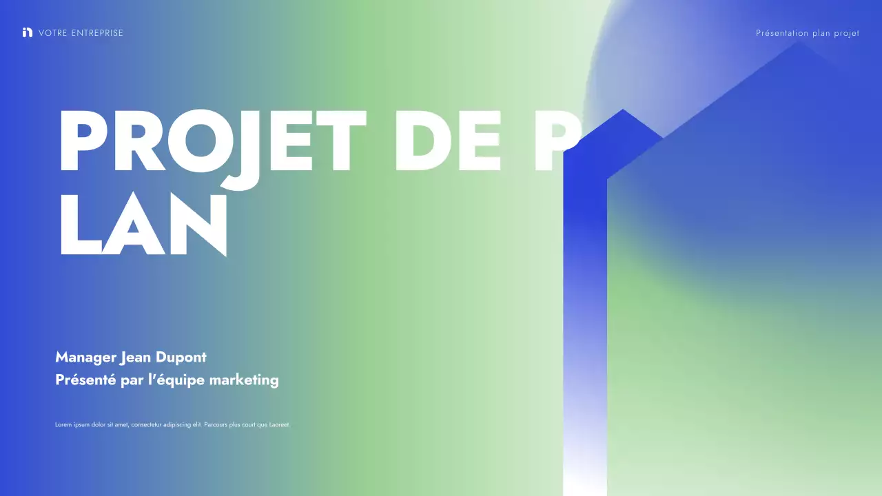 vert bleu moderne présentation de projet