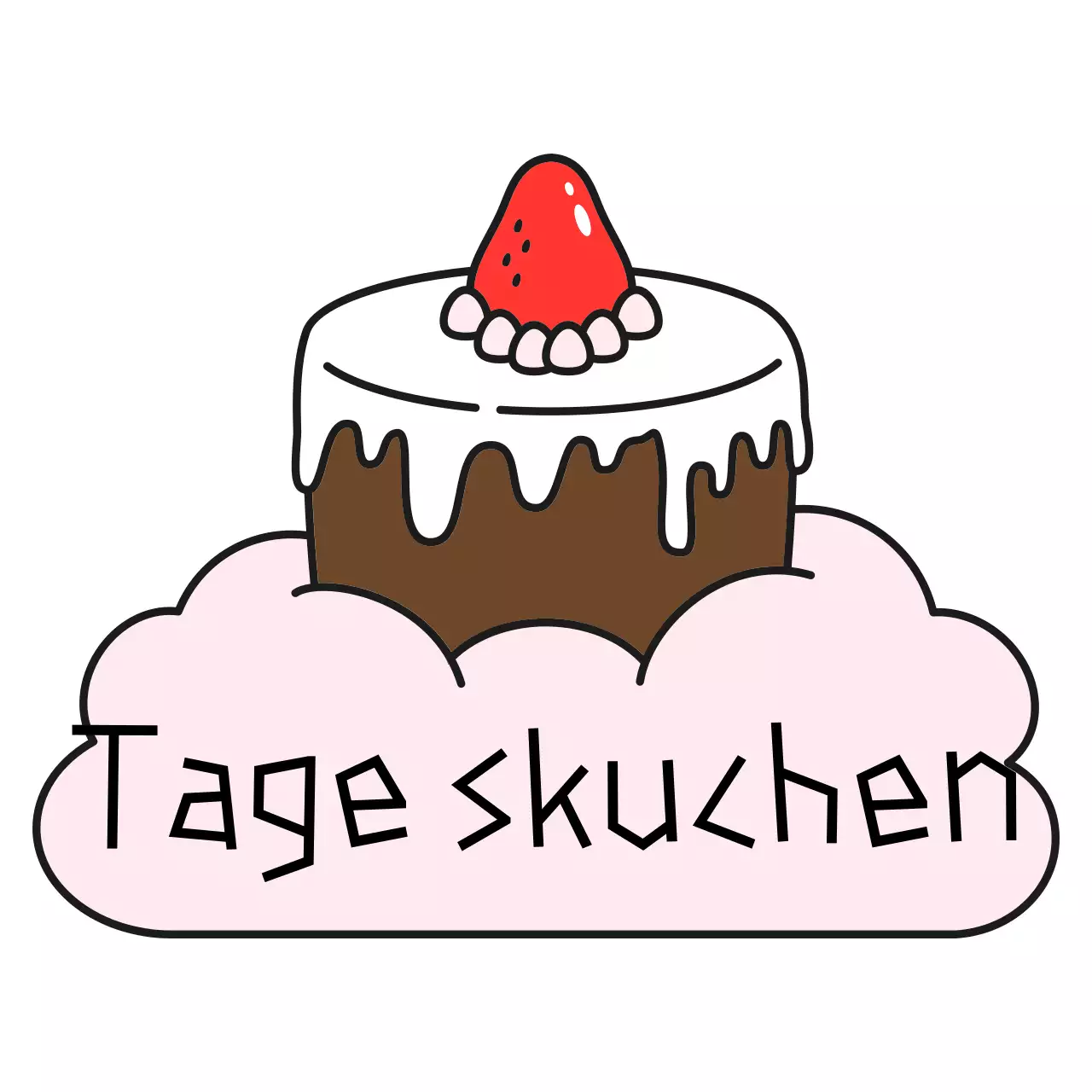 Rosa niedliche Dessert-Aufkleber